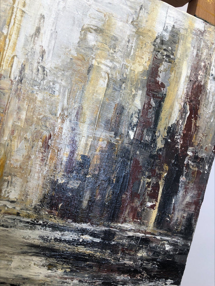 Extra Large Original Abstract City Paintings On Canvas Modern Expressionism Art Textured Creative Painting for Indie Room Wall Decor | VENICE - trendgallery.ca