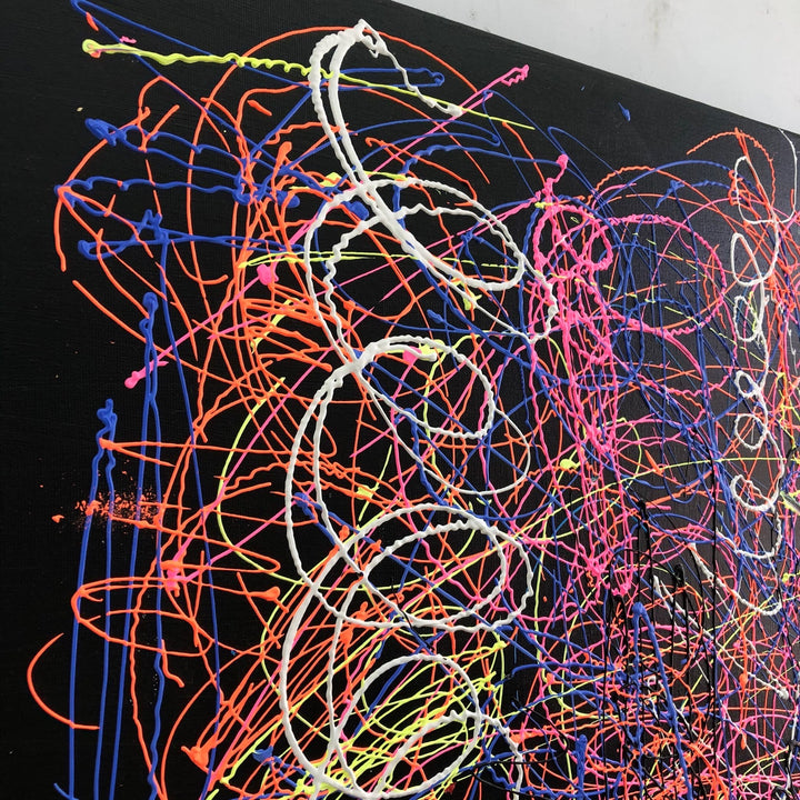 Jackson Pollock Style Painting Colorful Original Set Of 2 Paintings On Canvas Texture Abstract Fine Art Wall Art | COLORFUL PHENOMENON - trendgallery.ca