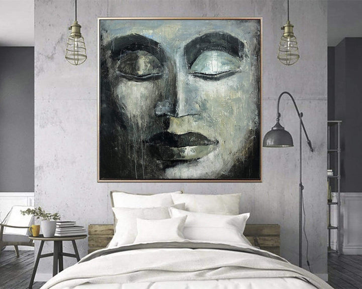 Buddhism Wall Art Buddha Painting Canvas Indian Religion Painting Gautam Buddha Canvas Meditation Siddhartha Painting Yoga Painting | ZEN 32"x32" - trendgallery.ca