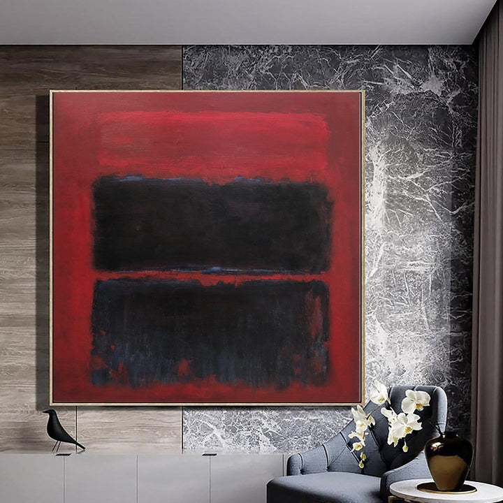 Abstract Red And Black Painting Mark Rothko Canvas Wall Art Textured Fine Art Modern Painting Handmade Art Mark Rothko Style Wall Art | SHADES OF RAGE - trendgallery.ca