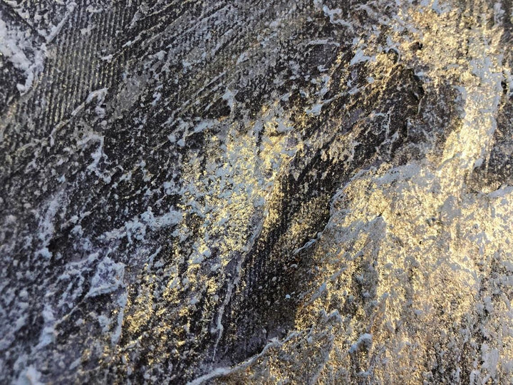 Extra Large Acrylic Abstract Painting On Canvas Modern Wall Art Gold Painting Grey Wall Art | MILKY WAY - trendgallery.ca