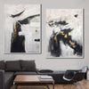Extra Large Painting Contemporary Art Black And White Abstract Painting Sets Painting 2 Piece | WINTER SECRET - trendgallery.ca