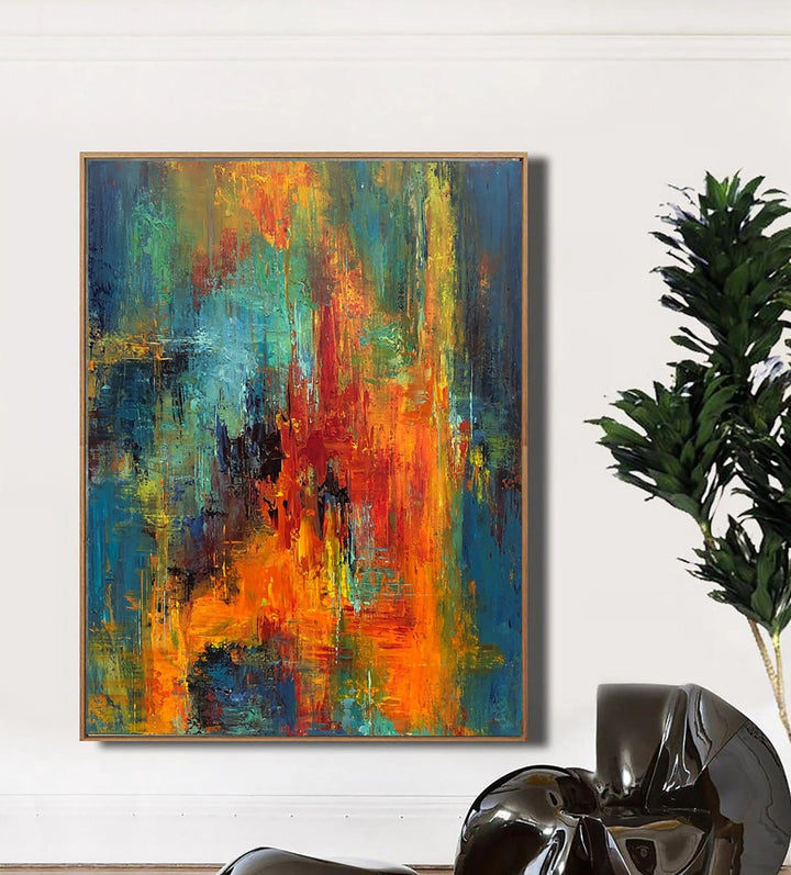 Modern Colorful Painting Vibrant Painting Palette Knife Artwork Marble Art Abstract Impressionist Painting Contemporary Art | MERMAID SCALES
