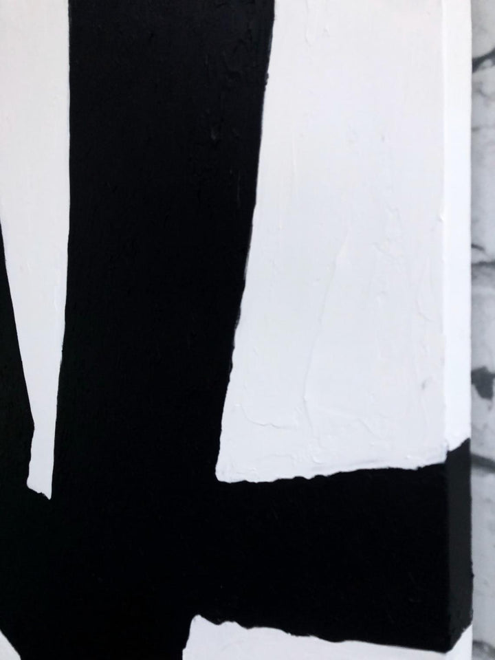 Large Abstract Art Hand Art Black Canvas Art White Franz Kline style | ROAD OF CHANGE - trendgallery.ca