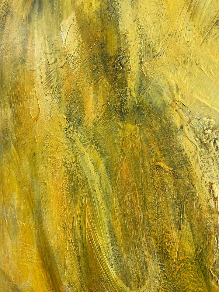 Original Yellow Painting On Canvas Aesthetic Abstract Wall Art Colorful Modern Artwork for Decor | YELLOW ABYSS 50"x50"