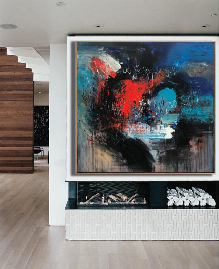 Large Acrylic Abstract Painting Colorful Wall Art Abstract Artwork Canvas Acrylic Oil Painting On Canvas Home Decor Wall Art | SEE THROUGH HEART - trendgallery.ca