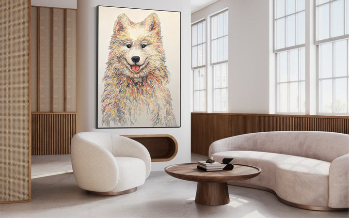 Large Abstract Dog Paintings On Canvas, Animal Impasto Oil Painting, Textured Hand Painted Art, Modern Wall Decor for Indie Room | TRUSTED FRIEND