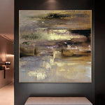 Oversized Canvas Wall Art Abstract Painting Gold Leaf Beige Painting Oil Paintings On Canvas | RADIANCE OF ETERNITY