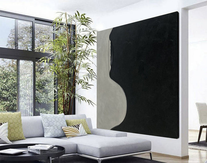 Large Black And White Abstract Painting On Canvas Acrylic Painting Original Living Room Wall Art Modern Home Decor Wall Art Contemporary Art | DARK WAVE - trendgallery.ca