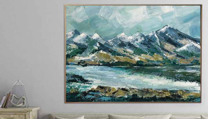 Abstract Mountains Painting Large Painting On Canvas Original Landscape Artwork Mountains Impasto Painting National Park | MAJESTY