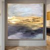 Abstract Painting Original Gray Painting Large Abstract Painting Gold Leaf Painting | THE BIRTH OF A DAY - trendgallery.ca