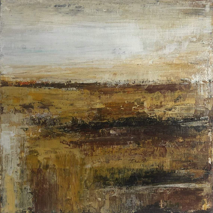 Abstract Field Painting Original Landscape Painting Brown Painting On Canvas Modern Wall Art | GOLDEN FIELD - trendgallery.ca