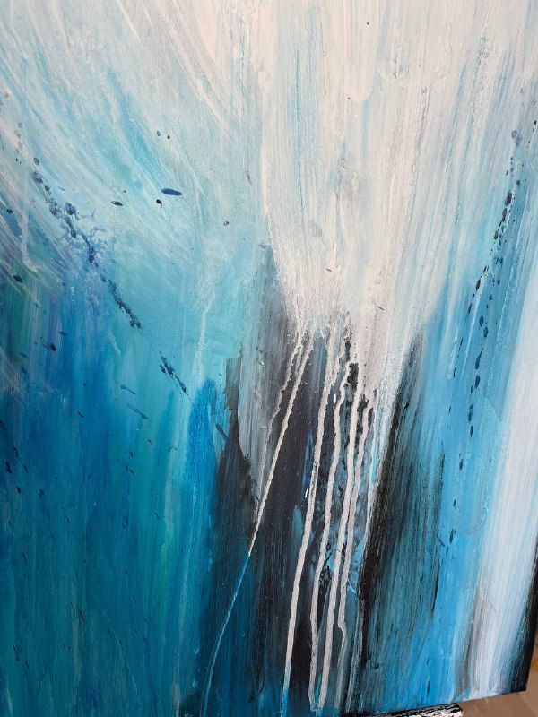 Original Light Blue Acrylic Painting Motivational Artwork Textured Modern Wall Art Decor for Home | OPPORTUNITIES - trendgallery.ca