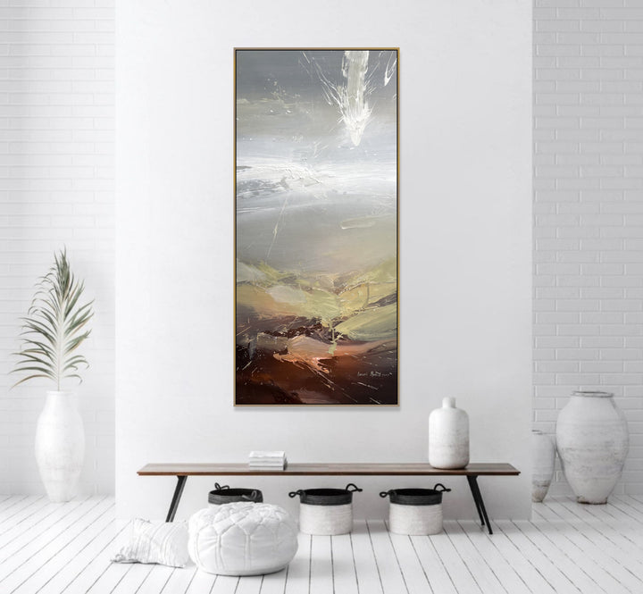 Abstract Colorful Landscape Paintings On Canvas Abstract Minimalist Handmade Art for Home Wall Decor | ASSOCIATION 260 43.3"x21.6"