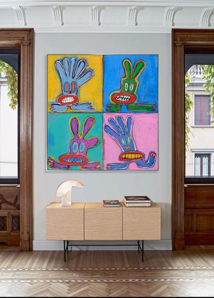WILD RABBITS 46"x46"