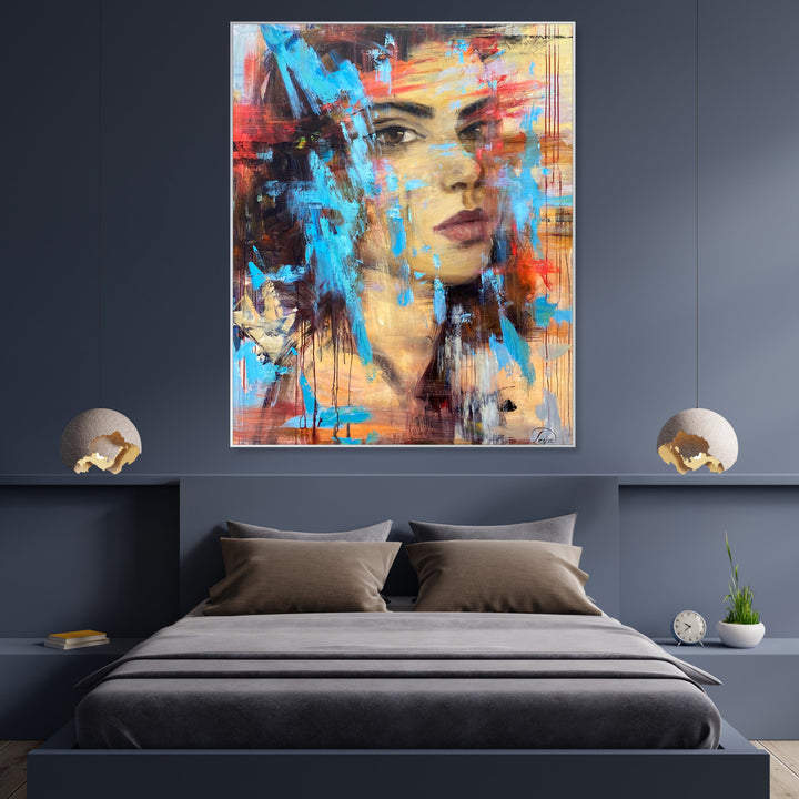 Woman Painting Acrylic Original Paintings Of Women Original Oil Painting Creative Abstract Modern Wall Art Framed Fine Art Painting | GENTLE STRENGTH 60"x48"