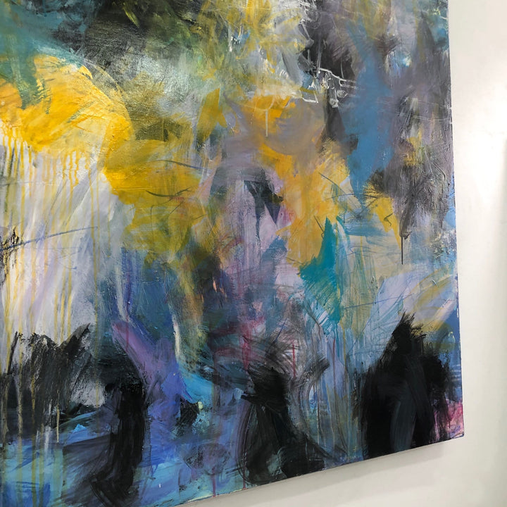 Large Original Abstract Colorful Acrylic Painting On Canvas Modern Fine Art Oil Painting Unique Artwork | SUNRAYS IN THE SEA - trendgallery.ca