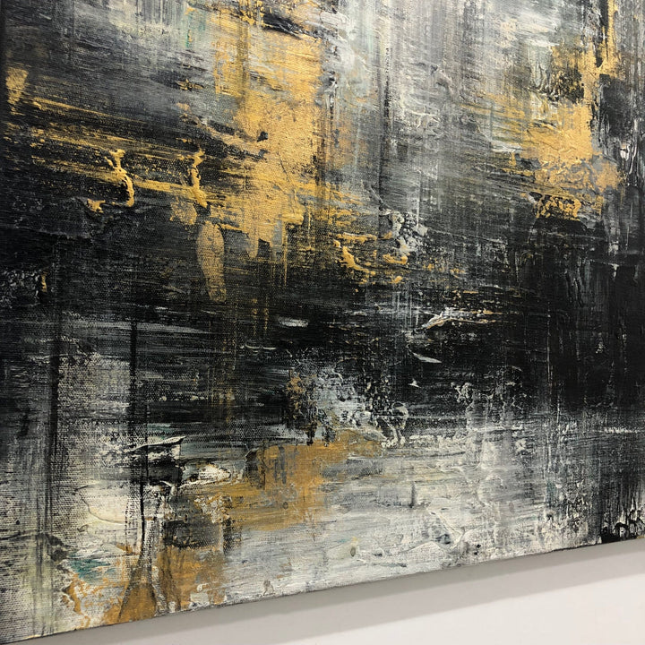 Abstract Black Art Expressionist Paintings On Canvas Oil Painting Modern Wall Art Gold Leaf Fine Art Hand Painted Art | SCOTOPIC VISION - trendgallery.ca