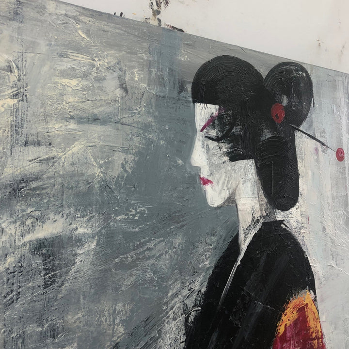 Abstract Geisha Paintings On Canvas Japanese Art Figurative Painting Original Acrylic Wall Art Geisha Portrait | GEISHA - trendgallery.ca