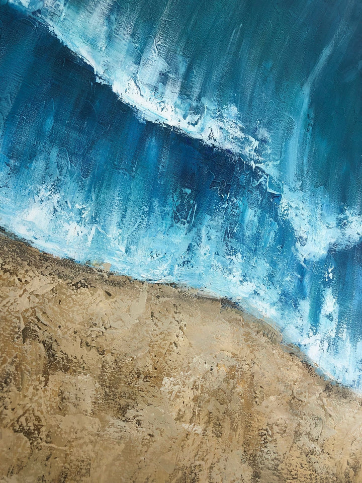 Abstract Landscape Paintings On Canvas Modern Impressionist Art Seascape Painting Textured Wall Art Handmade Art | SUNNY BEACH