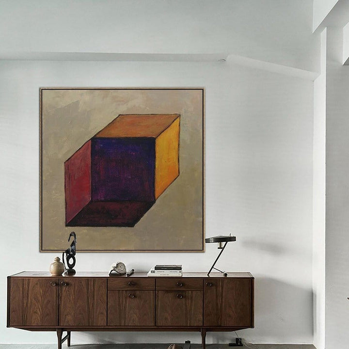 Large Original Abstract Oil Painting Abstract Decorative Painting Acrylic Painting On Canvas Wall Art Abstract Wall Decor | GEOMETRIC REFLECTION - trendgallery.ca