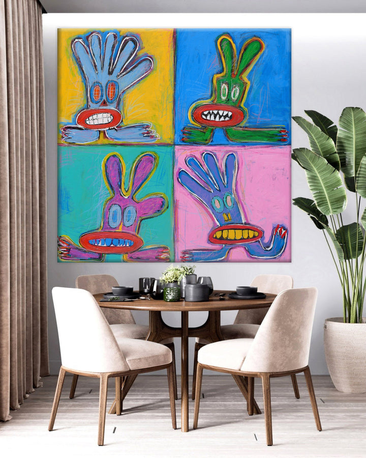 WILD RABBITS 46"x46"