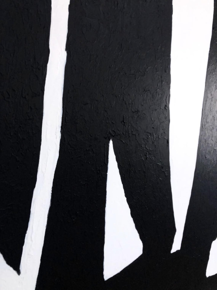 Large Abstract Art Hand Art Black Canvas Art White Franz Kline style | ROAD OF CHANGE - trendgallery.ca
