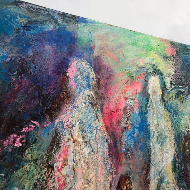 Large Abstract Figurative Canvas Painting in Blue, Red and Green Colors Original Abstract Human Fine Art | FAMILY UNITY - trendgallery.ca