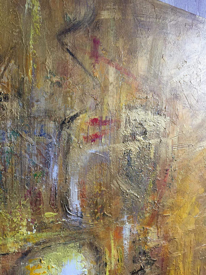 Abstract Painting in Gold and Yellow | GOLDEN COIN - trendgallery.ca