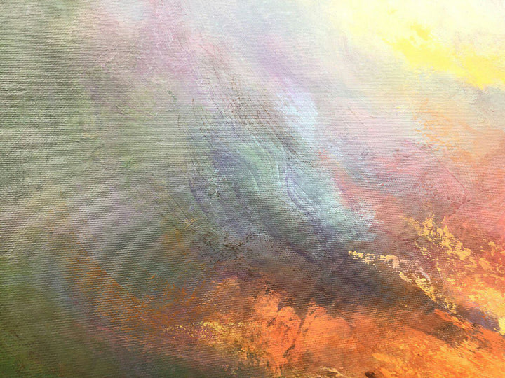 Abstract Colorful Sunset Acrylic Painting Original Seascape Modern Wall Art for Living Room Decor | AWAKENING - trendgallery.ca