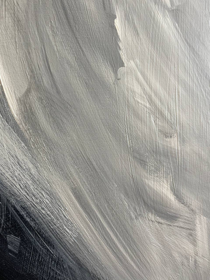 Abstract Avalanche Painting On Canvas Original Snow Wall Art Black And White Creative Modern Handmade Painting | SNOW AVALANCHE