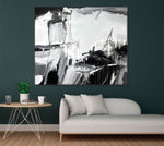 Abstract Black And White Paintings On Canvas Original Minimalist Art Textured Handmade Oil Painting for Indie Room Wall Decor | WHITE AND BLACK 20 47.2"x39.4"