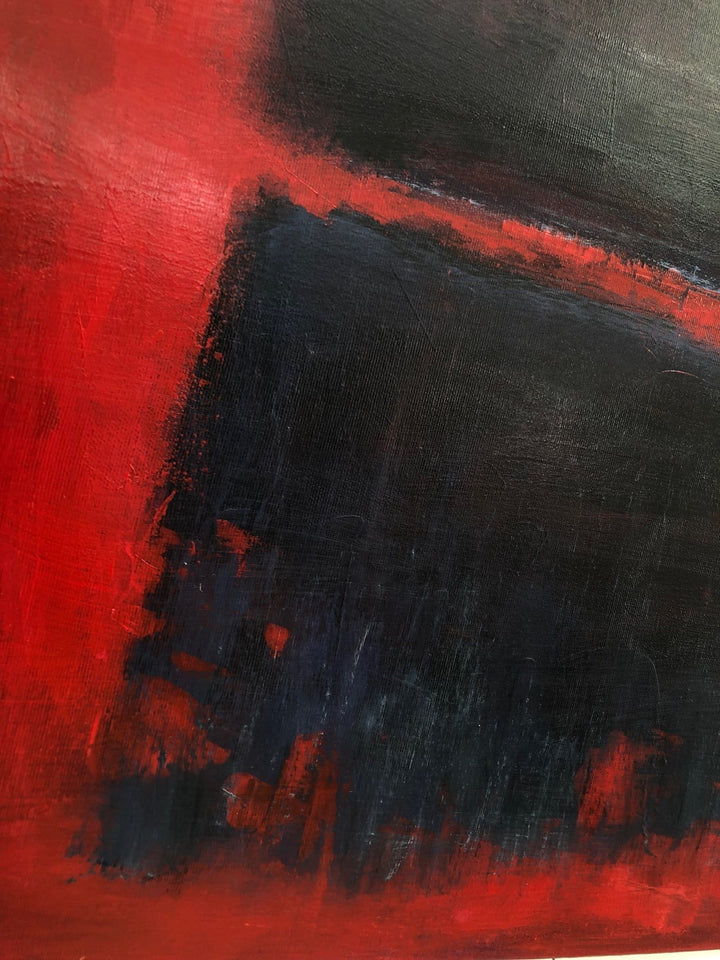 Abstract Red And Black Painting Mark Rothko Canvas Wall Art Textured Fine Art Modern Painting Handmade Art Mark Rothko Style Wall Art | SHADES OF RAGE - trendgallery.ca