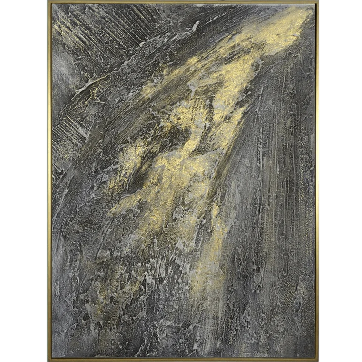 Extra Large Acrylic Abstract Painting On Canvas Modern Wall Art Gold Painting Grey Wall Art | MILKY WAY - trendgallery.ca
