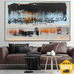 Large Abstract Beige Paintings On Canvas Colorful Textured Hand Painted Art Modern Oil Painting | COLOR 138 23.62"x39.37"