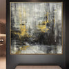 Abstract Art Black And White Painting Original Painting Gold Leaf Paintings | SHADOWS OF THE PAST - trendgallery.ca