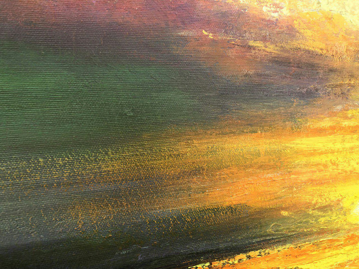 Abstract Colorful Sunset Acrylic Painting Original Seascape Modern Wall Art for Living Room Decor | AWAKENING - trendgallery.ca