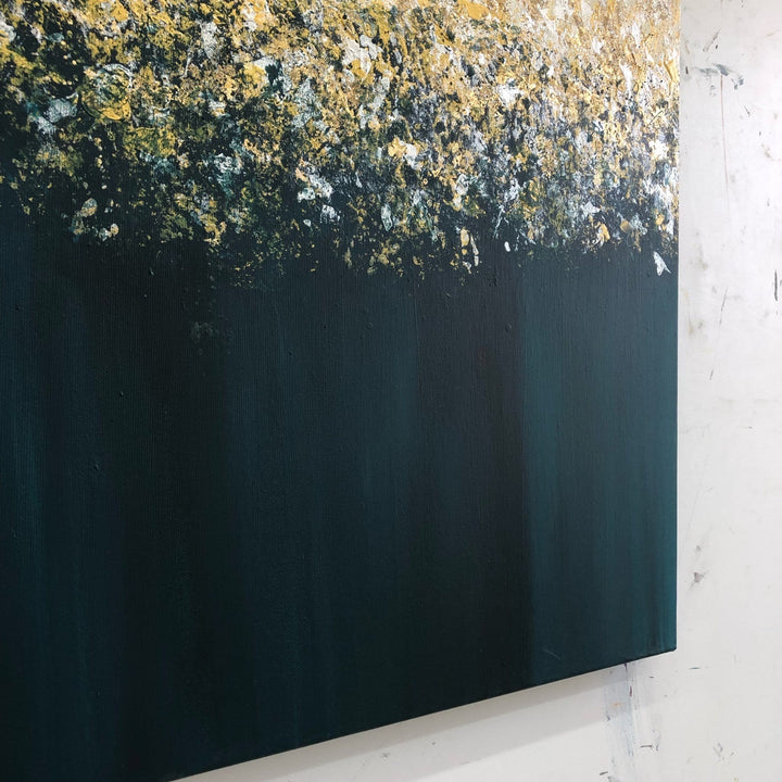 Abstract Expressionist Paintings On Canvas In Blue, White And Yellow Colors Oil Painting 30x40 Modern Hand Painted Artwork | ENDLESS HORIZON - trendgallery.ca