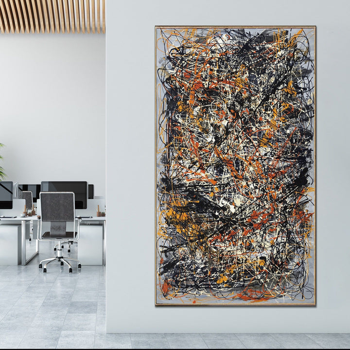Jackson Pollock Style Painting Original Abstract Colorful Fine Art Oil Painting Modern Texture Wall Art | BLOSSOMING DREAMS - trendgallery.ca