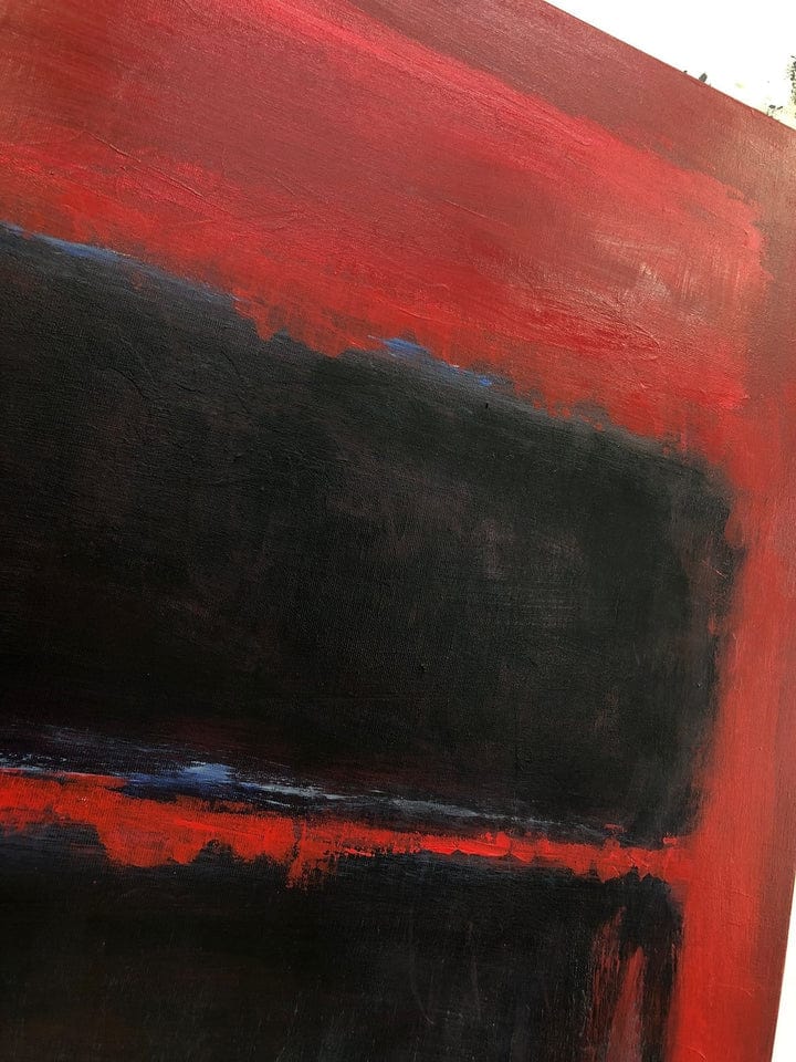 Abstract Red And Black Painting Mark Rothko Canvas Wall Art Textured Fine Art Modern Painting Handmade Art Mark Rothko Style Wall Art | SHADES OF RAGE - trendgallery.ca