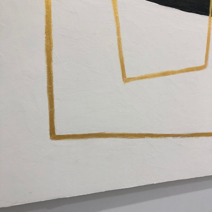 Original Abstract Black And White Paintings On Canvas Minimalist Art Textured Painting Golden Lines Art Modern Wall Art | DIVIDED POWER - trendgallery.ca
