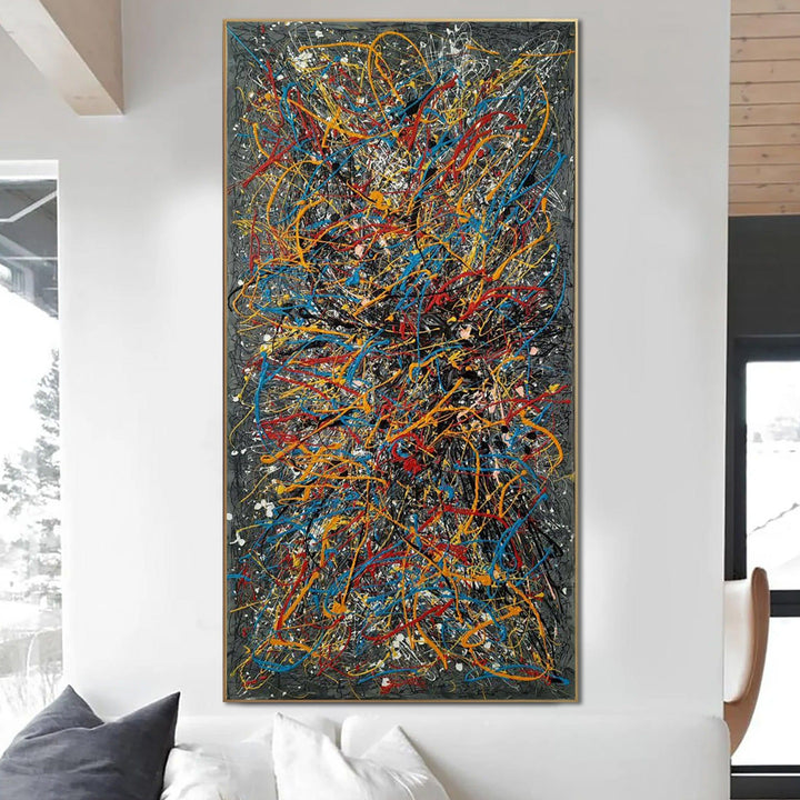 Jackson Pollock Style Paintings On Canvas Original Colorful Painting Urban Fine Art Modern Textured Painting | OBLIVION - trendgallery.ca