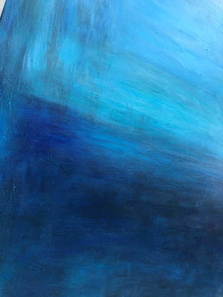 Royal Blue Painting Canvas Mark Rothko Style Painting Blue Wall Art Minimalist Art Wall Hanging Decor Commission Painting | MEMORY OF THE SEA - trendgallery.ca