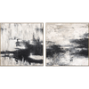 Oversized Wall Art Canvas Black And White Painting Contemporary Art Painting 2 Piece | FALLEN SNOW - trendgallery.ca