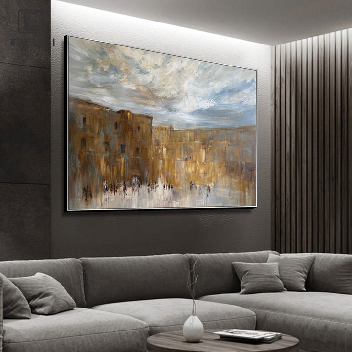 Large Abstract Oil Painting Oversized Canvas Painting Wall Art Modern Painting Acrylic Frame Painting Unique Wall Art Living Room Art | WAILING WALL 71"x99"