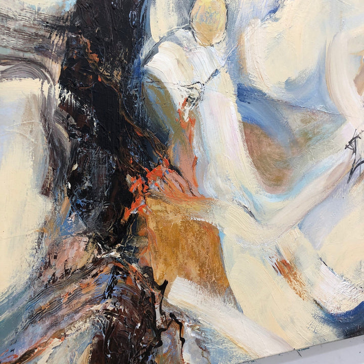 Original Abstract Expressionist Painting On Canvas Pastel Color Wall Art Abstract Fine Art Acrylic Beige Artwork | SKY HAVEN - trendgallery.ca