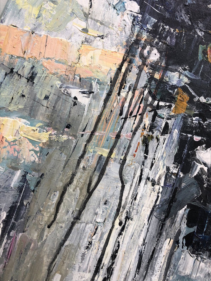 Large Abstract Flower Paintings On Canvas Grey Painting Original Textured Art Floral Painting Modern Wall Art | MACROTYPE - trendgallery.ca