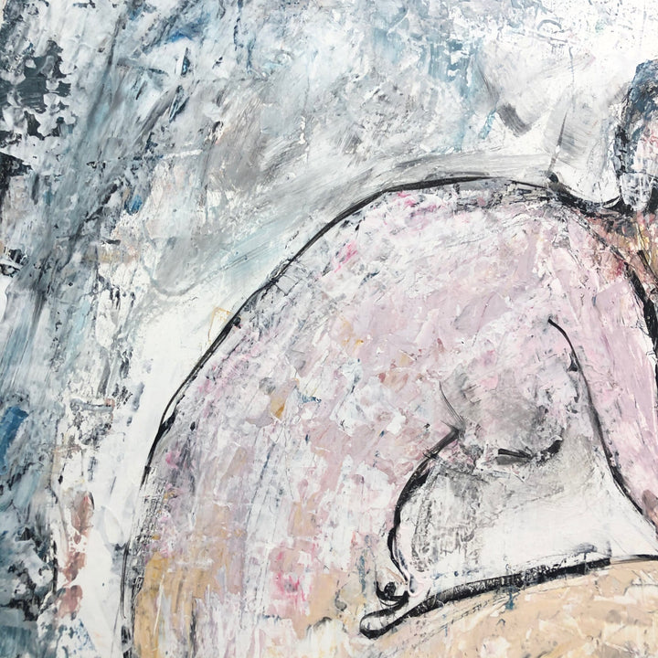 Abstract Painting Canvas Thinker Painting Oil Female Body Painting Modern Large Abstract Naked Woman Body Modern Artwork Wall Decor | NAKED THINKER - trendgallery.ca