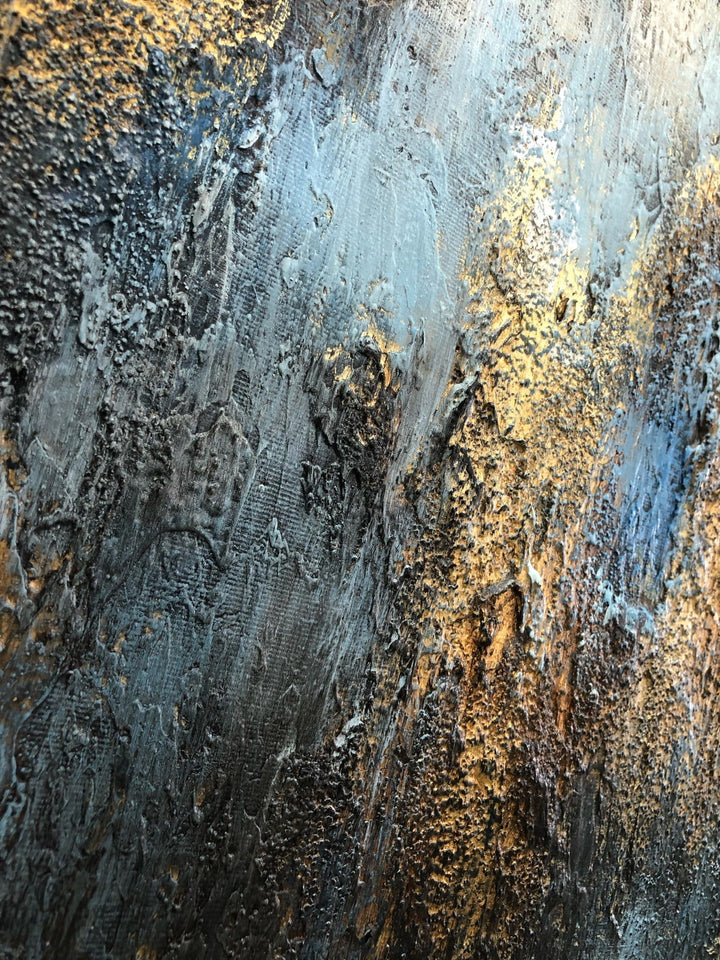 Abstract Painting on Canvas Gold Leaf Wall Art Heavy Textured Artwork Pasty Painting Wall Art 40x30 Art for Lake House Wall Art | GRACE - trendgallery.ca