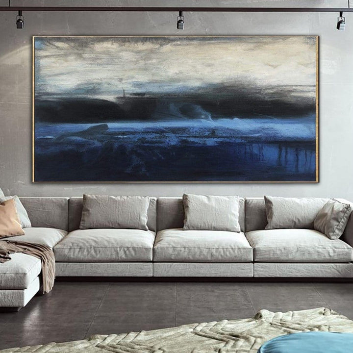 Abstract Marine Art in Blue, Gray and Black | MORNING OCEAN - trendgallery.ca